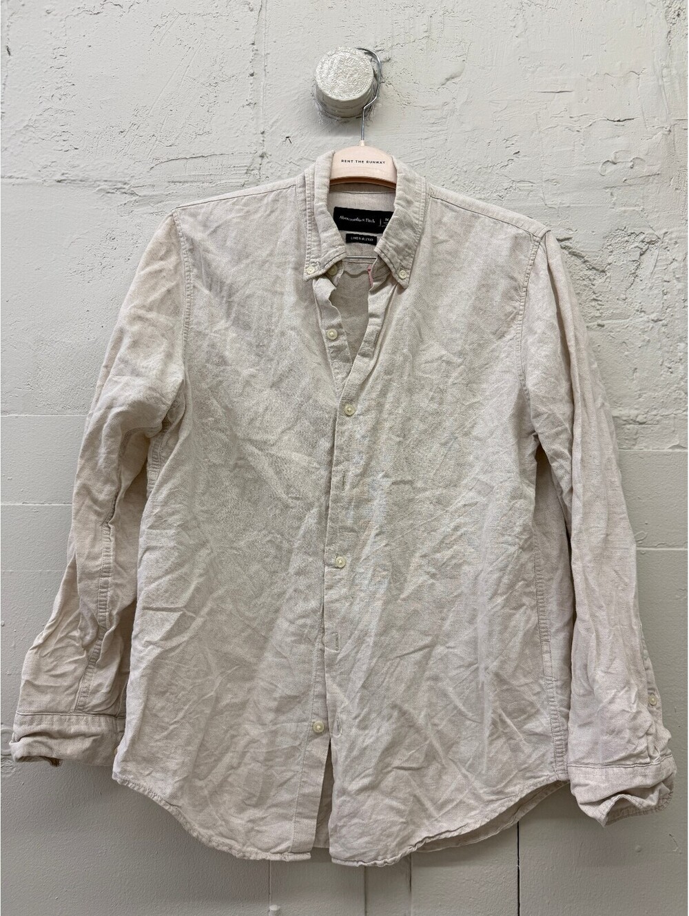 Abercrombie & Fitch Men's Linen Blend Button-Up Shirt